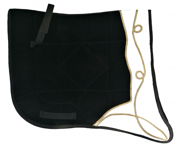 Saddlepad Barock for Showriding " Jerez"  in black/white with golden lace